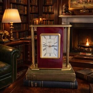 Seth Thomas Vintage Mahogany and Brass  Roman Numeral Mantel Clock